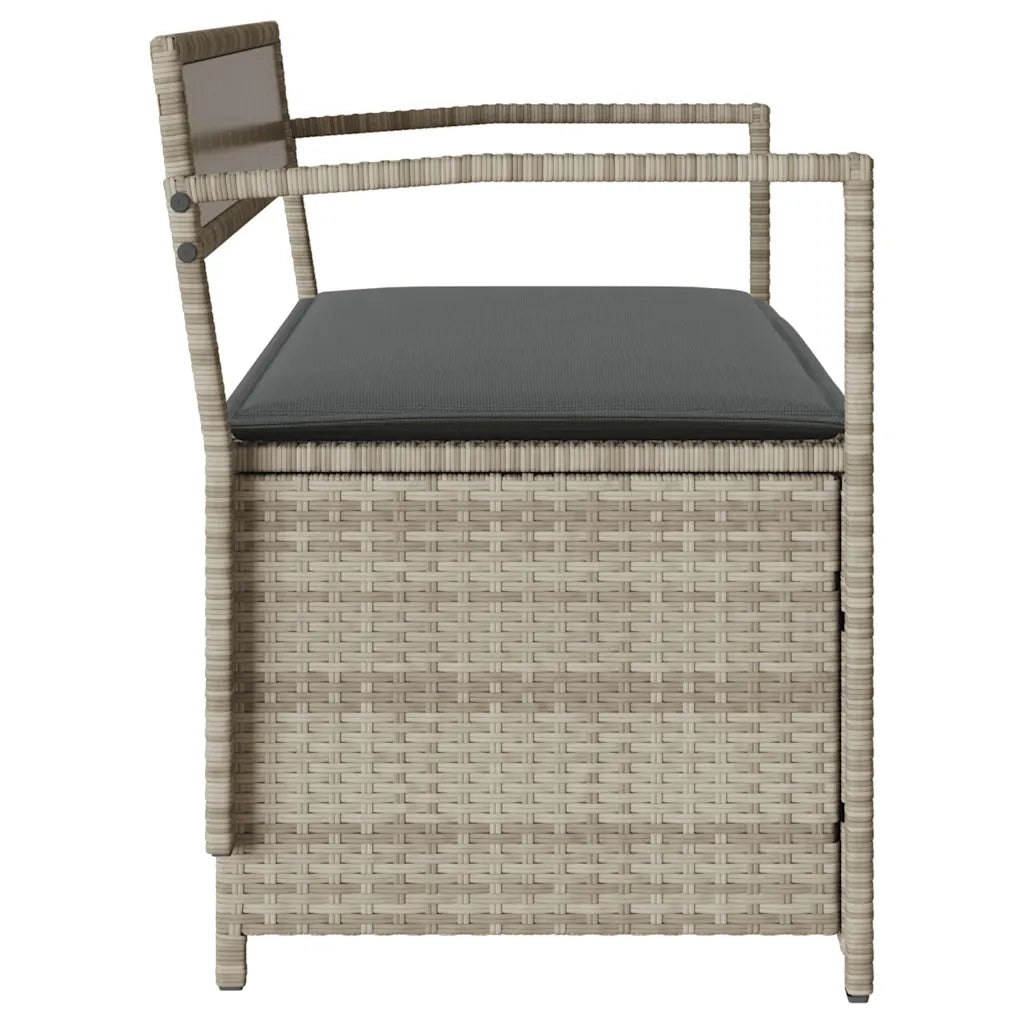 Panca Portaoggetti da Giardino con Cuscino-Sgabello-Panca con Contenitore in Polyrattan 927787