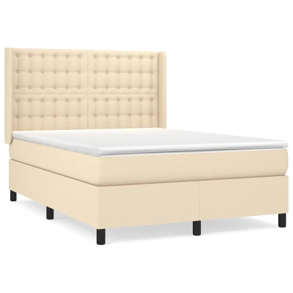 Giroletto a Molle con Materasso Crema 140x19 cm in Tessuto 3131750