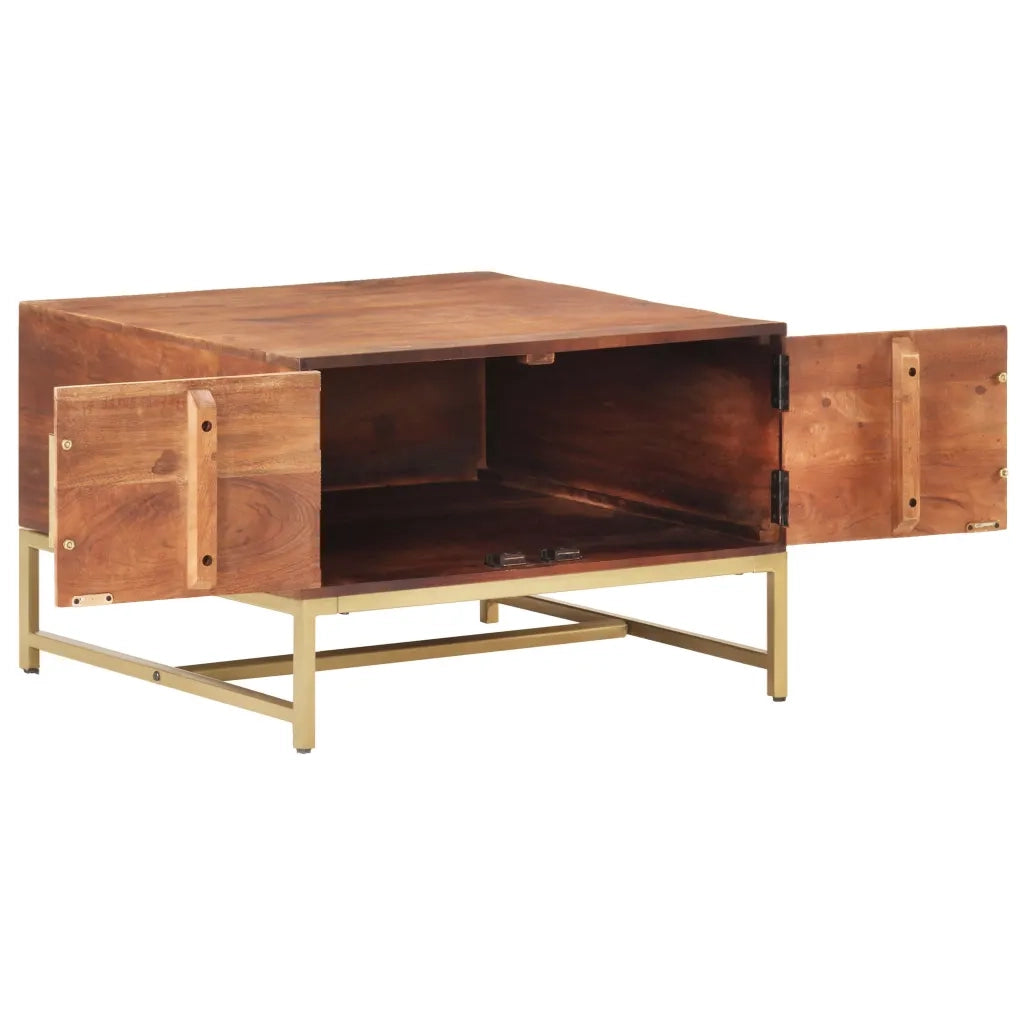 Tavolino da CaffÃ¨ Marrone Miele 67x67x45 cm in Massello Acacia cod mxl 18346