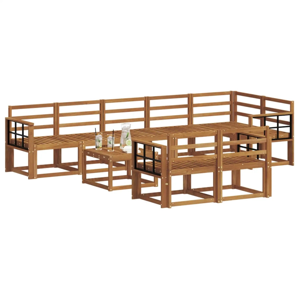 Set di divani da esterno 9 pcs Naturale