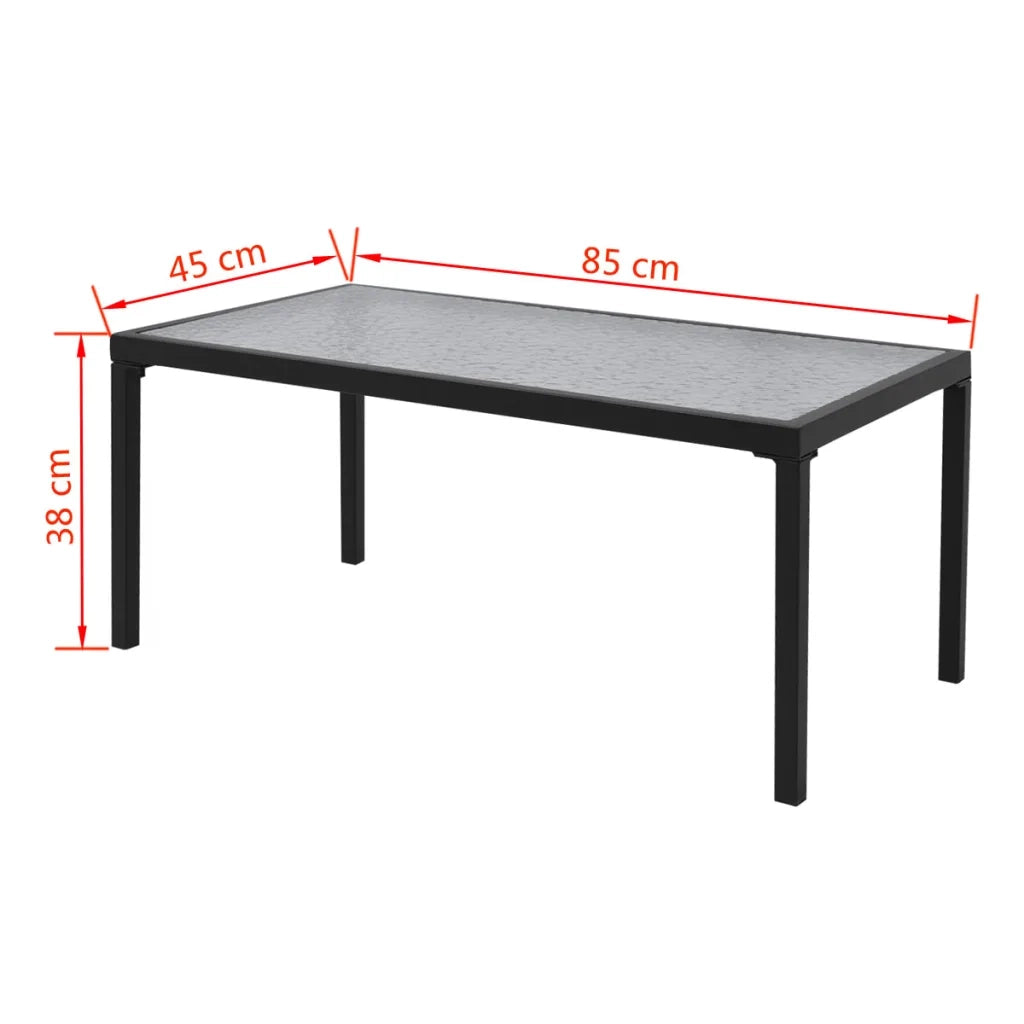 Set da Pranzo da Giardino 4 pz-Tavolo e sedie da giardino in Textilene Nero