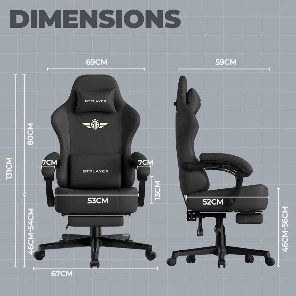 Sedia da gioco, traspirante, sedia da ufficio, ergonomica, in tessuto di alta qualità, ergonomica, schienale regolabile a 160°, poggiapiedi estraibile,carico 180 kg,nero