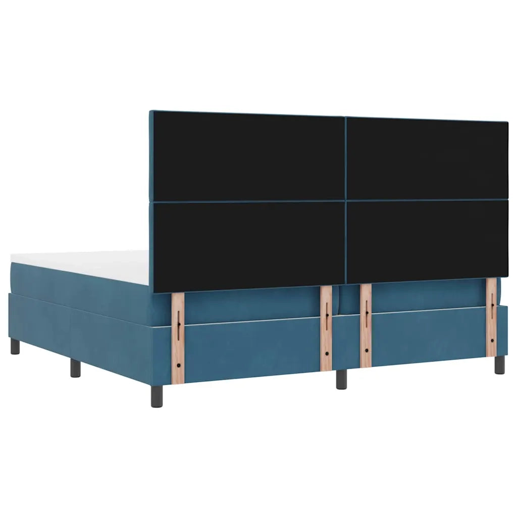 Letto a molle con materasso Blu Scuro 200 x 200 cm Velluto 3339924
