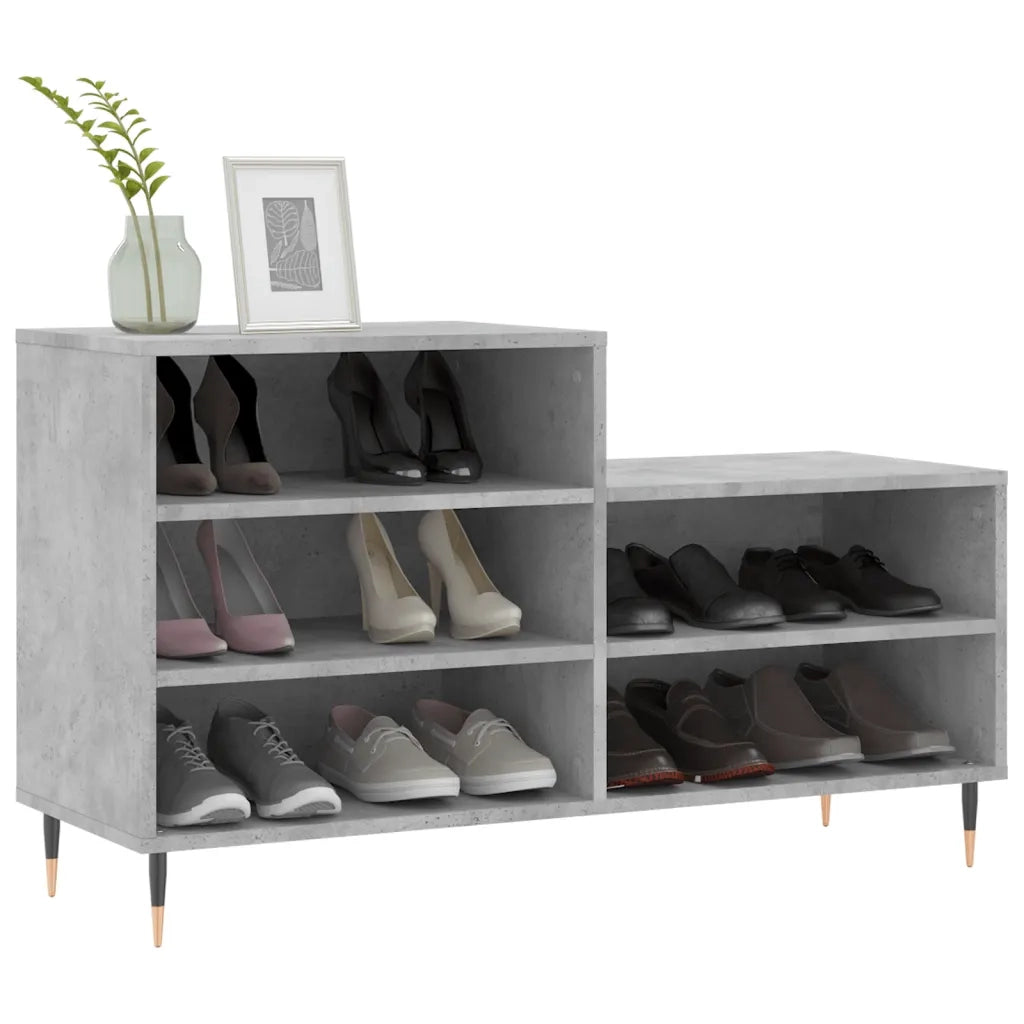 Scarpiera | Mobile per scarpe Grigio Cemento 102x36x60 cm in Legno Multistrato