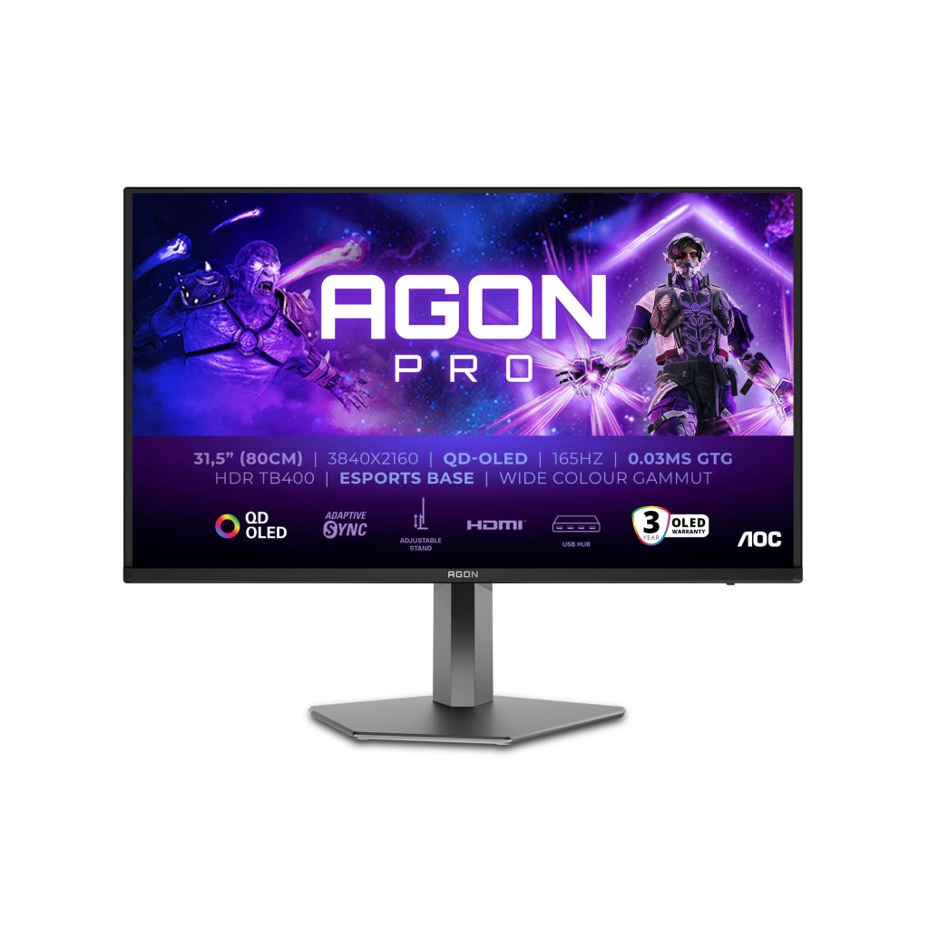 Aoc agon pro ag326ud monitor pc 80 cm (31.5") 3840 x 2160 pixel 4k ultra hd qd-oled nero