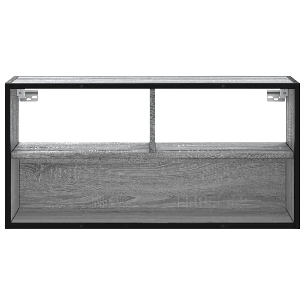 Mobile TV Grigio Sonoma 80x31x39,5 cm Legno Multistrato Metallo