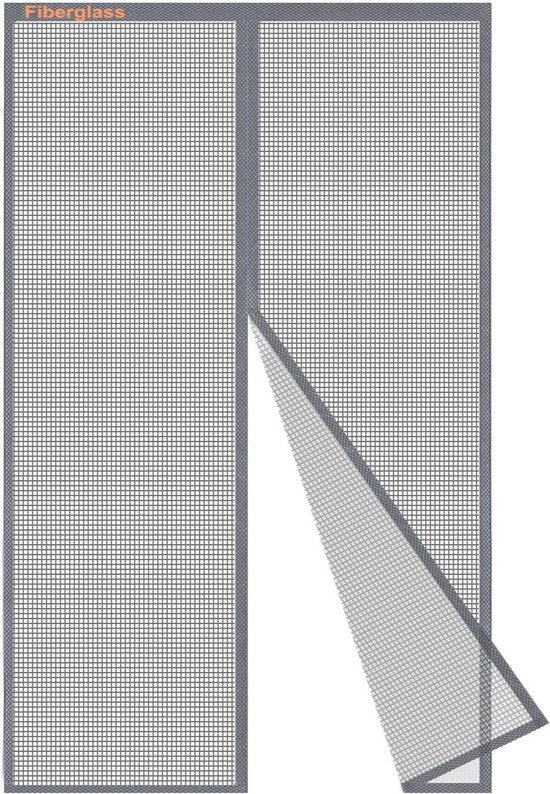 Materasso anti-zanzare magnetico 85 x 210 cm - Grigio, Rete anti-mosche per porte e finestre