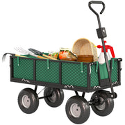 Carrello da Giardino in Acciaio con Sacca ¨C zephmum ¨C Verde 105x51x54 cm
