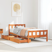 Letto senza Materasso Marrone Cera 75x190 cm in Legno di Pino 3301589