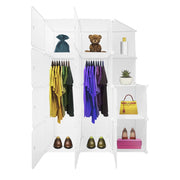 Cubo personalizzabile Guardaroba Boxed Nyana Home 10 Cubes/Doors Organizzazione domestica Appendiabiti Scarpiera 147x110x47 cm Bianco