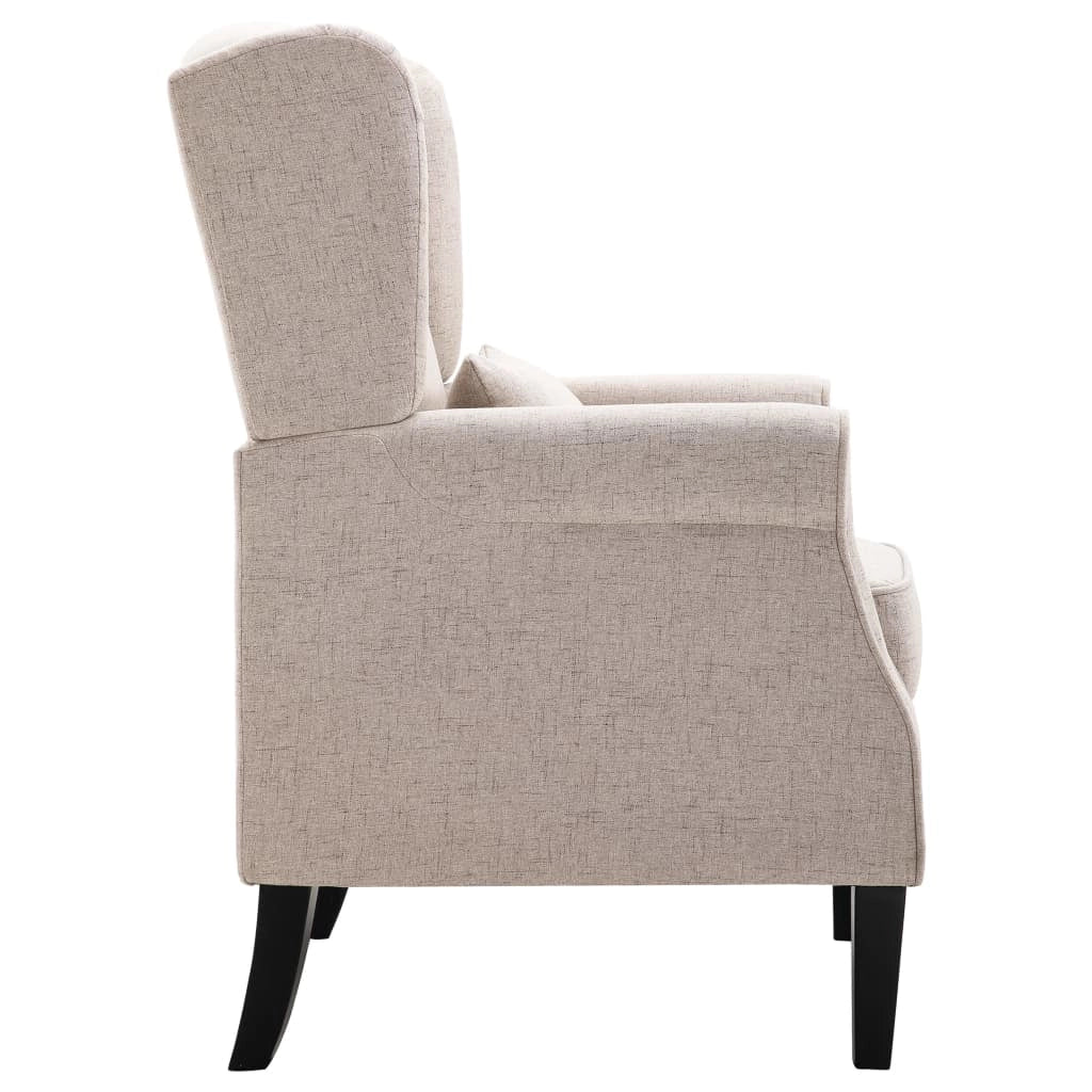 Poltrona poltrona club divano lounge tessuto di lino beige 1102202/3