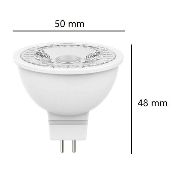 GU5.3 MR16 LAMPADINA FARETTO 12V AC/DC A LED 6,9W LUCE CALDA 2700K 500LM BOT
