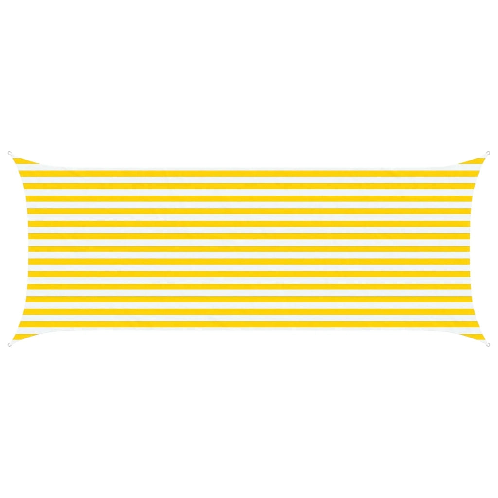 Vela Parasole | Telo Ombra | Vela da ombra solare Giallo e Bianco 5 x 2 m