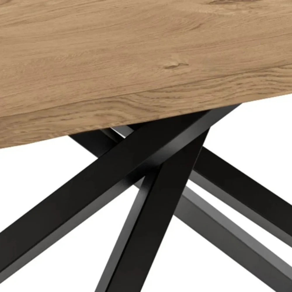 Tavolo da pranzo allungabile in legno impiallacciato rovere naturale Blake 160-240x90 cm fino a 10 posti Made in Italy | Duzzle