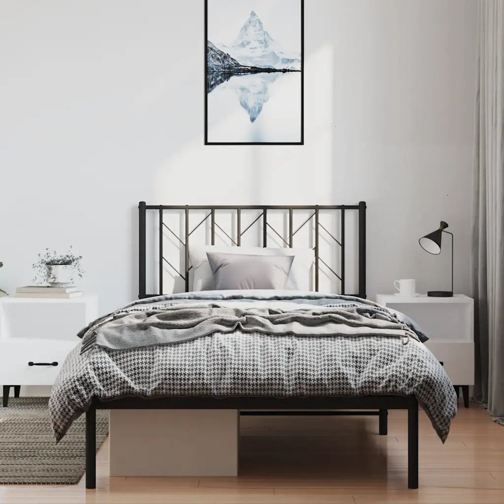 Giroletto con Testiera Metallo Nero 100x200 cmcod mxl 85638