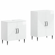 Set di Armadi da Bagno da 2 Pezzi HAARLEM Bianco Lucido 3417616