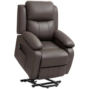 Poltrona reclinabile elettrica con poggiapiedi e telecomando ¨C zephmum ¨C marrone 76x90x105