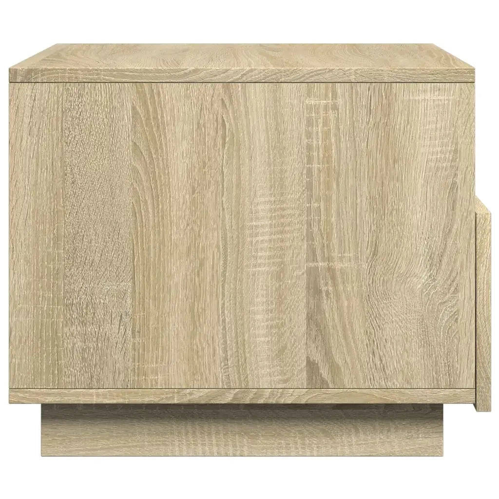 Tavolino da Soggiorno con Luci LED-Tavolino da Salotto-Tavolo Rovere Sonoma 50x49x40 cm