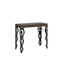 Consolle allungabile - KARAMAY Dimensioni: 90x40/196, Bordo: Antracite, Colore: Noce