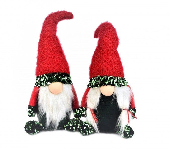 Gnomo Decorazione Natalizia Natale in Stoffa Medio 58 cm 2 Modelli