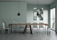 Consolle allungabile - DIAMANTE Bordo: Antracite, Dimensioni: 90x40/290, Colore: Abete Tinto