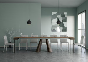 Consolle allungabile - DIAMANTE Bordo: Antracite, Dimensioni: 90x40/290, Colore: Abete Tinto