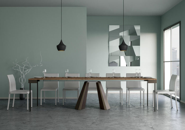 Consolle allungabile - DIAMANTE Bordo: Antracite, Dimensioni: 90x40/290, Colore: Abete Tinto