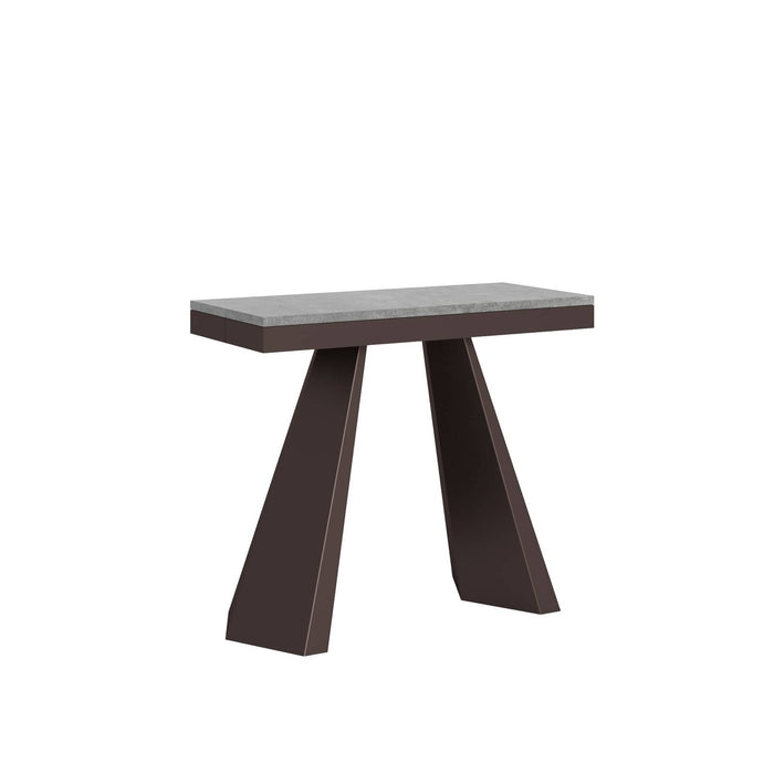 Consolle allungabile - DIAMANTE Colore: Cemento, Bordo: Antracite, Dimensioni: 90x40/300