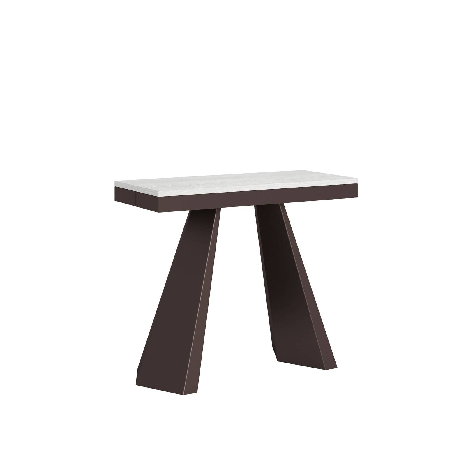 Consolle allungabile - DIAMANTE Colore: Bianco Frassino, Bordo: Antracite, Dimensioni: 90x40/300