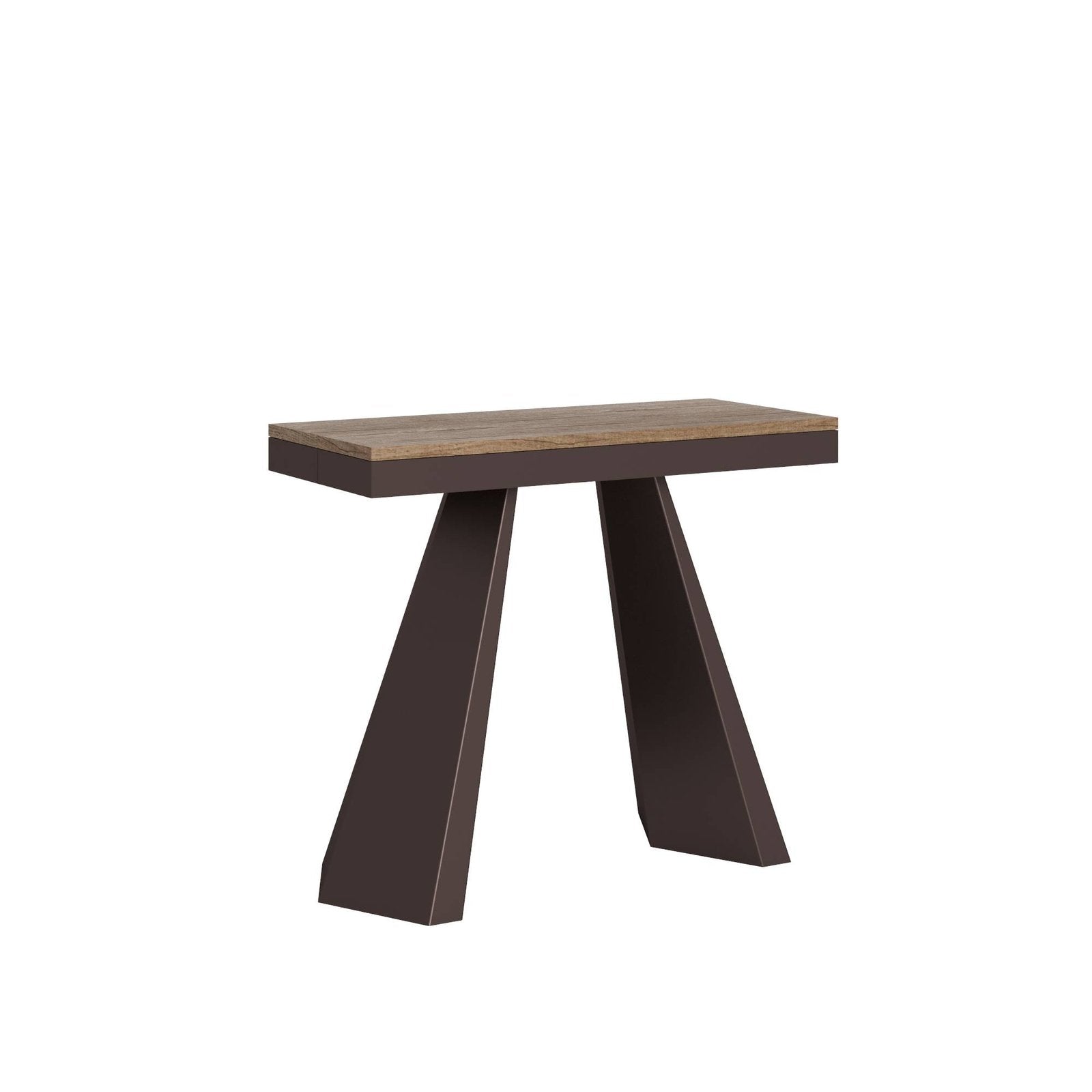 Consolle allungabile - DIAMANTE Bordo: Antracite, Colore: Quercia Natura, Dimensioni: 90x40/300