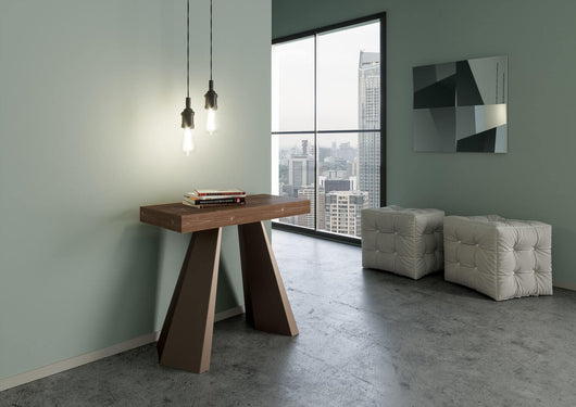 Consolle allungabile - DIAMANTE Bordo: In tinta, Colore: Abete Tinto, Dimensioni: 90x40/290