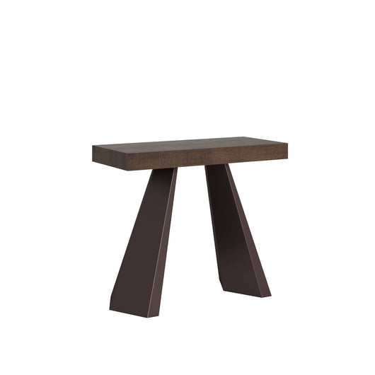 Consolle allungabile - DIAMANTE Bordo: In tinta, Dimensioni: 90x40/196, Colore: Noce