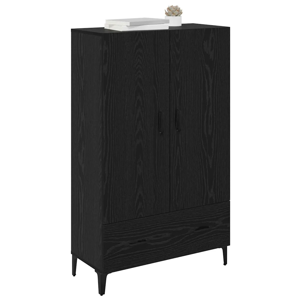 Credenza | Madia | Buffet da pranzo | Armadio da pranzo con cassetto Rovere Nero 70 x 31 x 115 cm