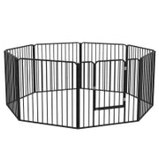 Recinto per Cani a 8 Pannelli Modulabili da Interno ed Esterno, in Acciaio, 164x164x60 cm, Nero