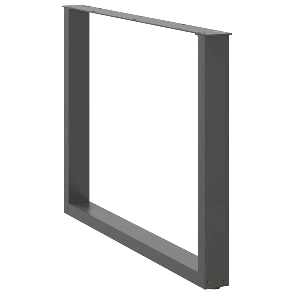 Set di 2 gambe regolabili a forma di U per tavoli e scrivanie da 100 x 72-73 cm in acciaio antracite 02_0057438