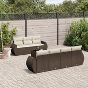 Set Divani da Giardino 8 pz con Cuscini Marrone in Polyrattan 3221132
