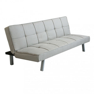 Divano Letto Aaron 178x80x71 cm in Tessuto Grigio chiaro