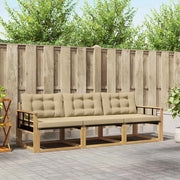 Set di divani da esterno con cuscino 3 pcs Bianco e Beige
