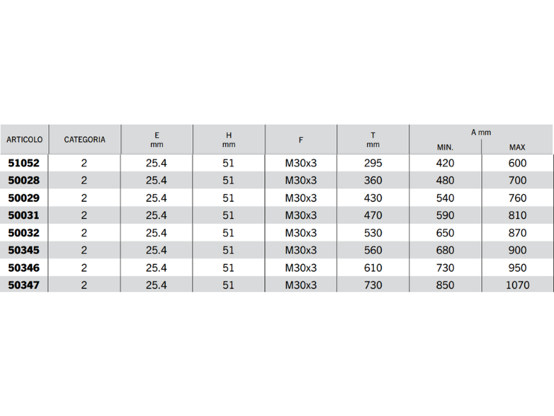 Braccio terzo punto meccanico C2 filetto M30x3 completo - 50347