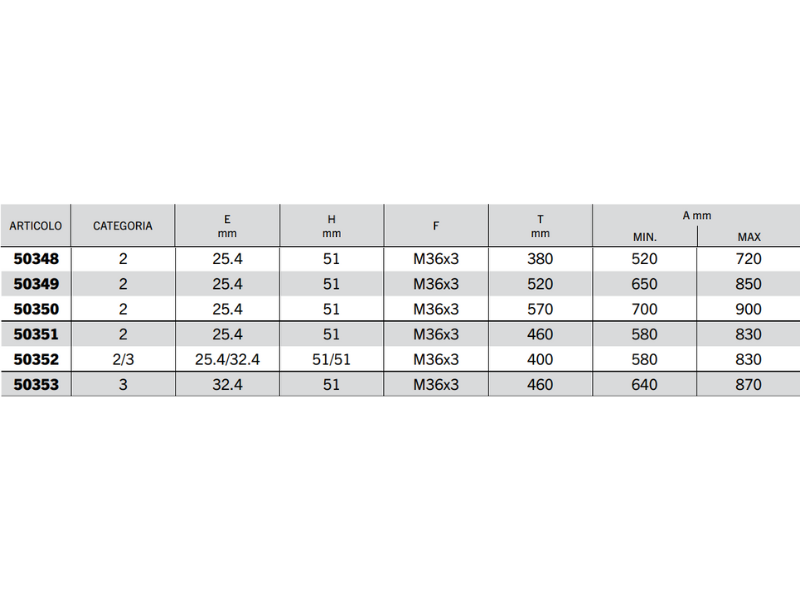 Braccio terzo punto meccanico C2 filetto M36x3 completo - 50349