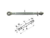Braccio terzo punto meccanico C2 e C3 filetto M40x3 completo - 50038