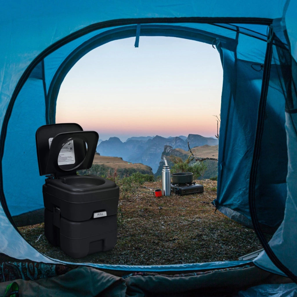 20L Toilette portatile chimico da campeggio WC da campeggio carico 150kg Nero