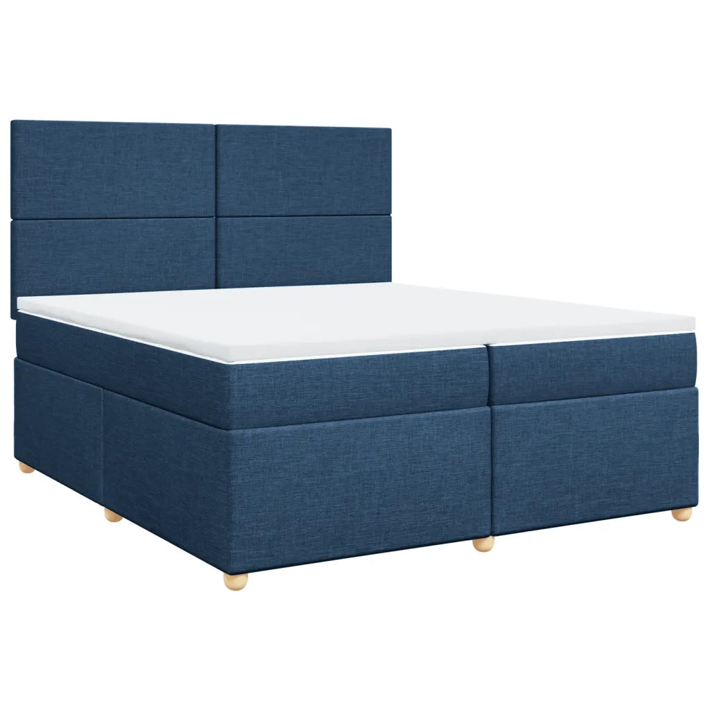 Giroletto a Molle con Materasso Blu 200x200 cm in Tessuto 3291386
