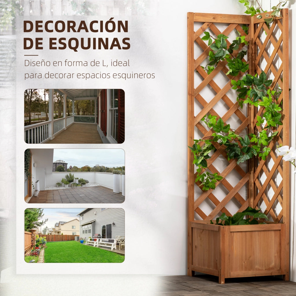 Fioriera con traliccio in legno per piante rampicanti ¨C zephmum ¨C 40x40x145 cm