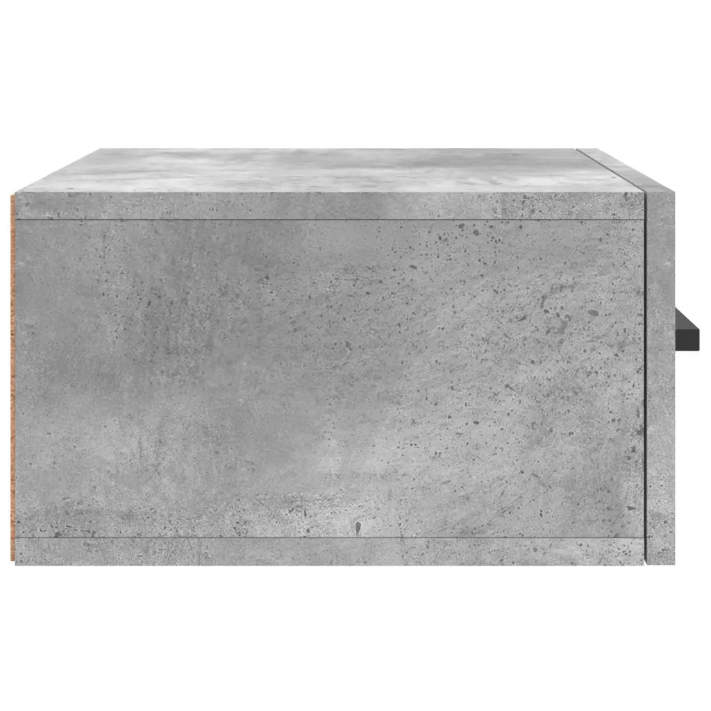 Set di 2 Comodini | Armadio da Notte | Mobiletto da notte a Muro Grigio Cemento 35x35x20 cm
