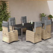 Set Pranzo da Giardino 7 pz con Cuscini Beige Misto Polyrattan 3213028