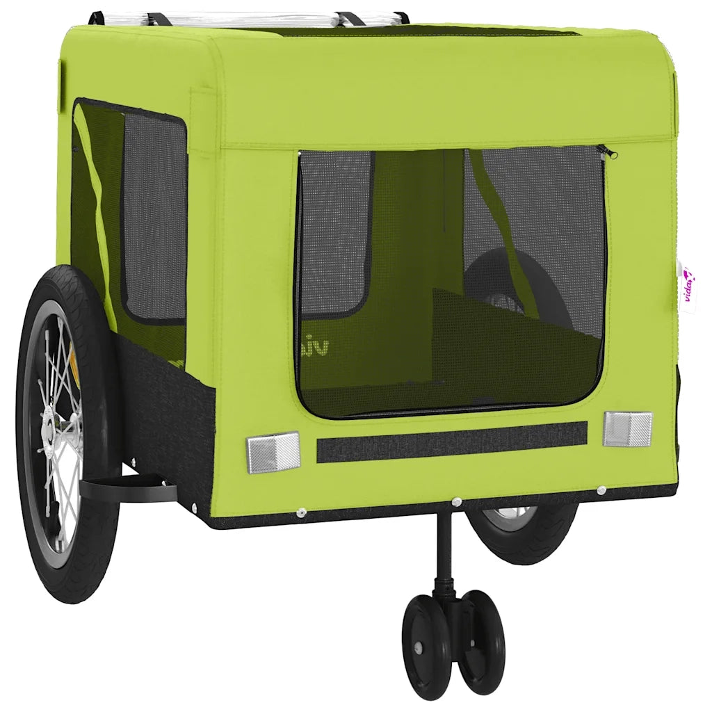 Rimorchio da Bici per Animali Verde e Nero Oxford e Ferro CFW9510666