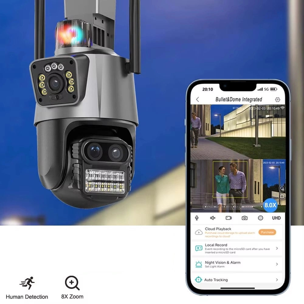Trade Shop - Telecamera Per Sicurezza Domestica Wireless Esterna Zoom 8x Cam Video Sorveglianza -