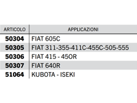 Gruppo attacco 3 punti completo FIAT KUBOTA ISEKI - 50305