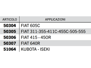 Gruppo attacco 3 punti completo FIAT KUBOTA ISEKI - 50306
